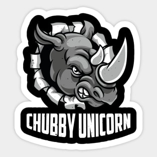 Angry Chubby Unicorn Rhino Gift Sticker